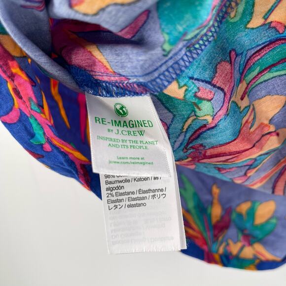 J.CREW FACTORY Tank Top Size 14 Blue Floral Tropical Tie Back Strappy Summer - Picture 13 of 16